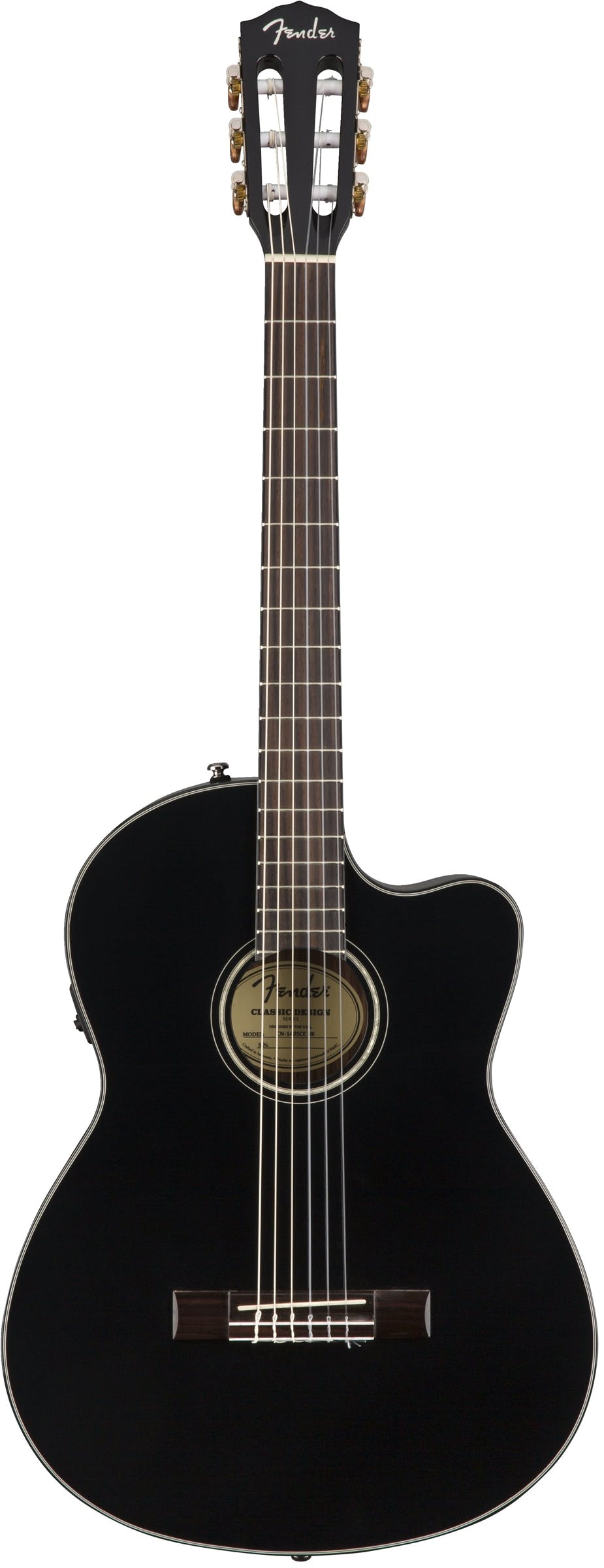 Fender CN 140SCE Nylon String Acoustic Guitar in Black Andertons